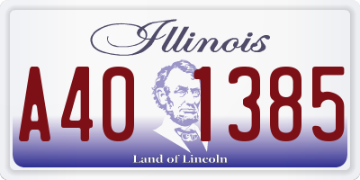 IL license plate A401385