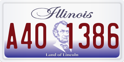 IL license plate A401386