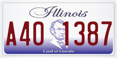 IL license plate A401387