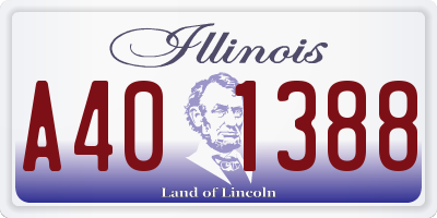 IL license plate A401388