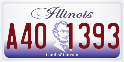 IL license plate A401393
