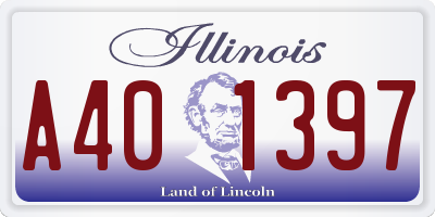 IL license plate A401397