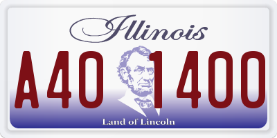 IL license plate A401400