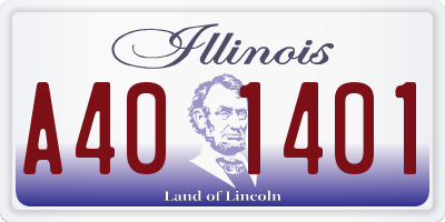 IL license plate A401401