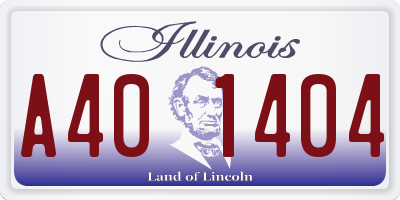 IL license plate A401404