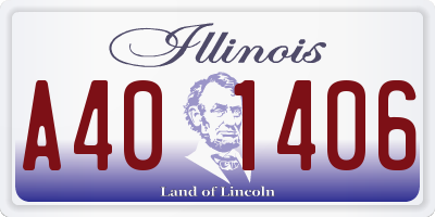 IL license plate A401406