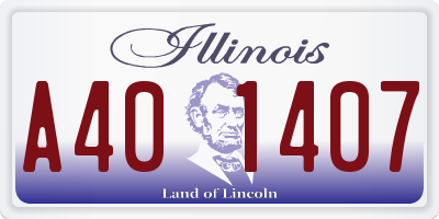 IL license plate A401407