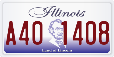 IL license plate A401408