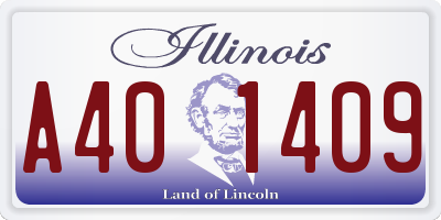 IL license plate A401409