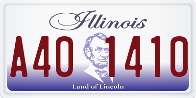 IL license plate A401410