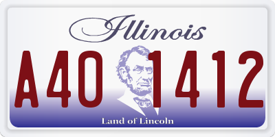 IL license plate A401412