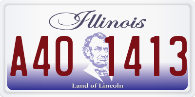 IL license plate A401413