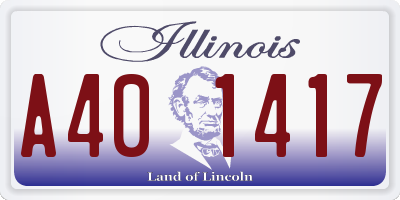 IL license plate A401417