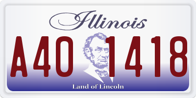 IL license plate A401418