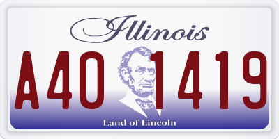 IL license plate A401419