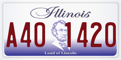 IL license plate A401420