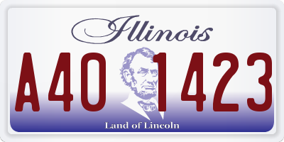 IL license plate A401423
