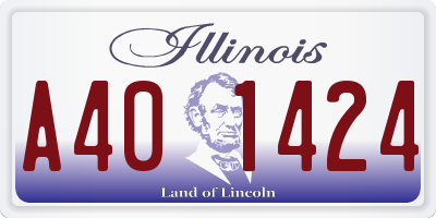IL license plate A401424