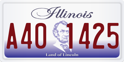 IL license plate A401425