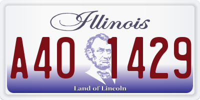 IL license plate A401429