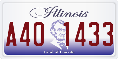IL license plate A401433