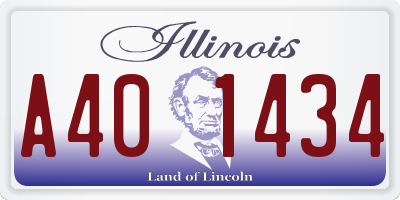 IL license plate A401434