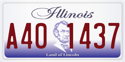 IL license plate A401437