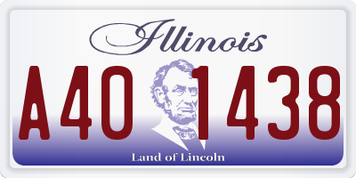 IL license plate A401438
