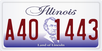 IL license plate A401443