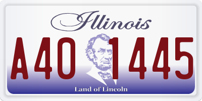 IL license plate A401445
