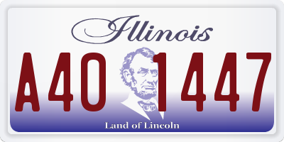 IL license plate A401447