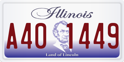 IL license plate A401449