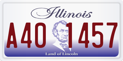 IL license plate A401457