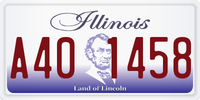 IL license plate A401458