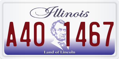 IL license plate A401467