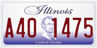 IL license plate A401475