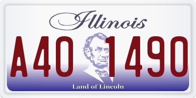IL license plate A401490
