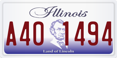 IL license plate A401494
