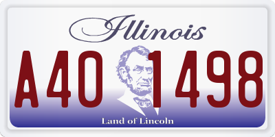 IL license plate A401498