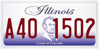 IL license plate A401502