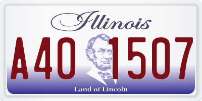 IL license plate A401507