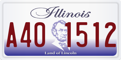 IL license plate A401512