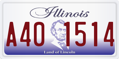 IL license plate A401514
