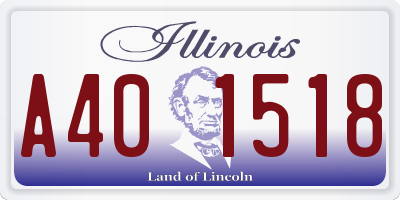 IL license plate A401518