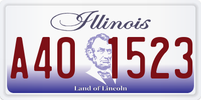 IL license plate A401523