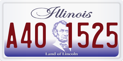 IL license plate A401525