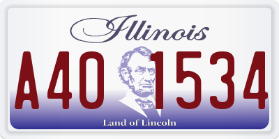 IL license plate A401534