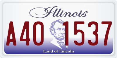 IL license plate A401537
