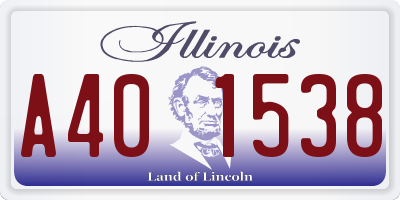 IL license plate A401538