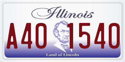 IL license plate A401540